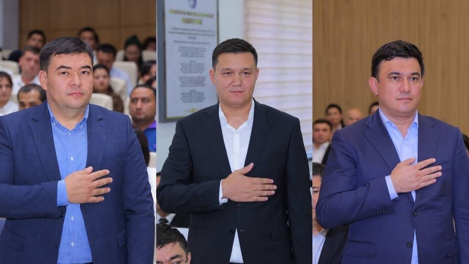 Photo accompanying a report on new khokim appointments in Tashkent districts